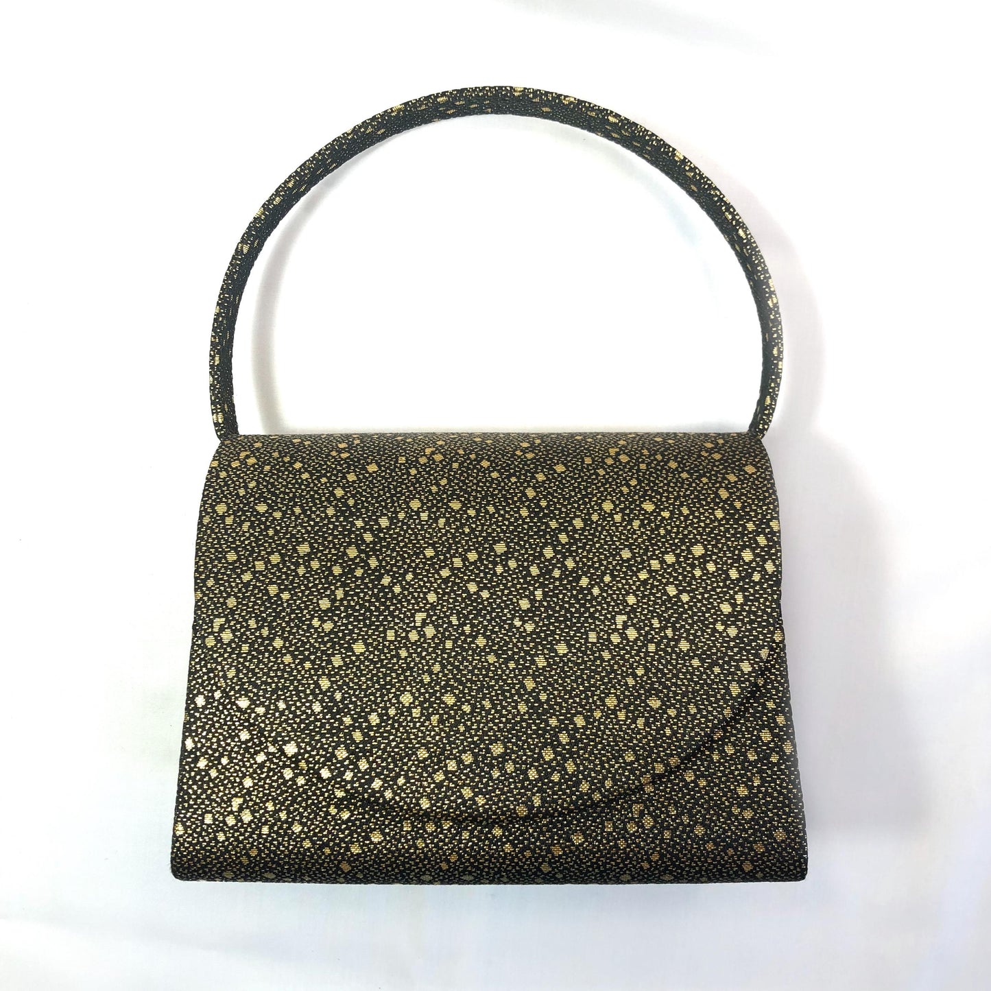 Modern kimono handbag - black and golden confetti