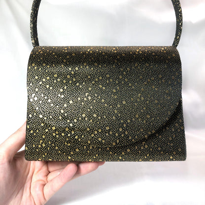 Modern kimono handbag - black and golden confetti