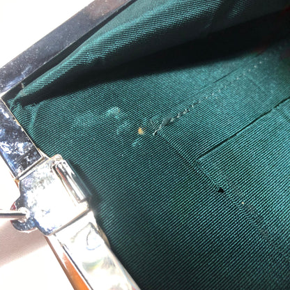 Vintage kimono handbag Ooshima tsumugi - red silk taffeta with abstract pattern