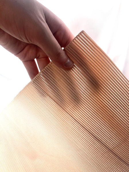 Japanese summer obi - peach pink with golden water ripples