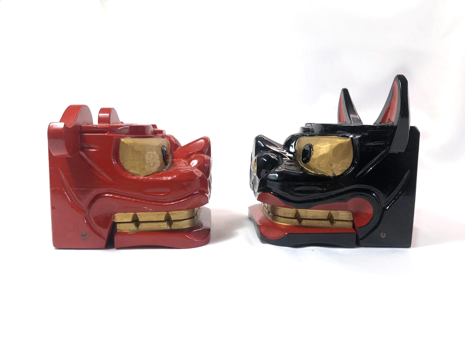 Miniature "shishi gashira" lion heads from Sakata Festival