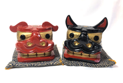 Miniature "shishi gashira" lion heads from Sakata Festival