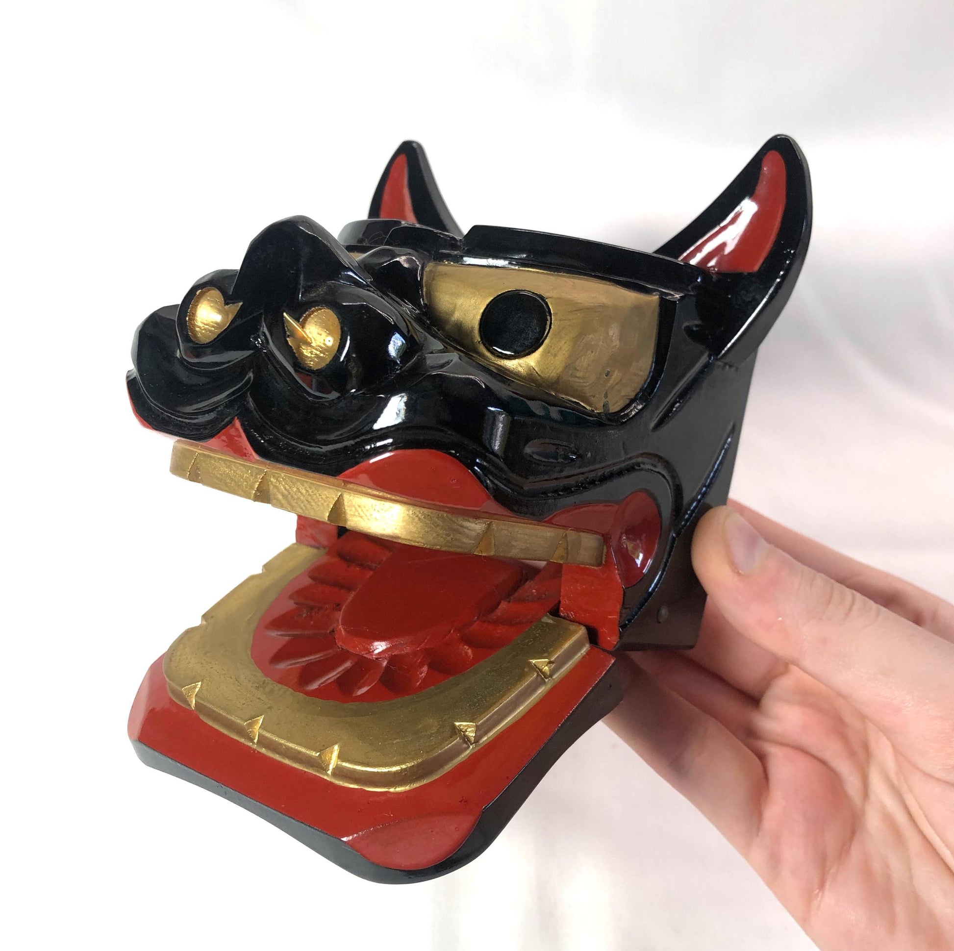Miniature "shishi gashira" lion heads from Sakata Festival