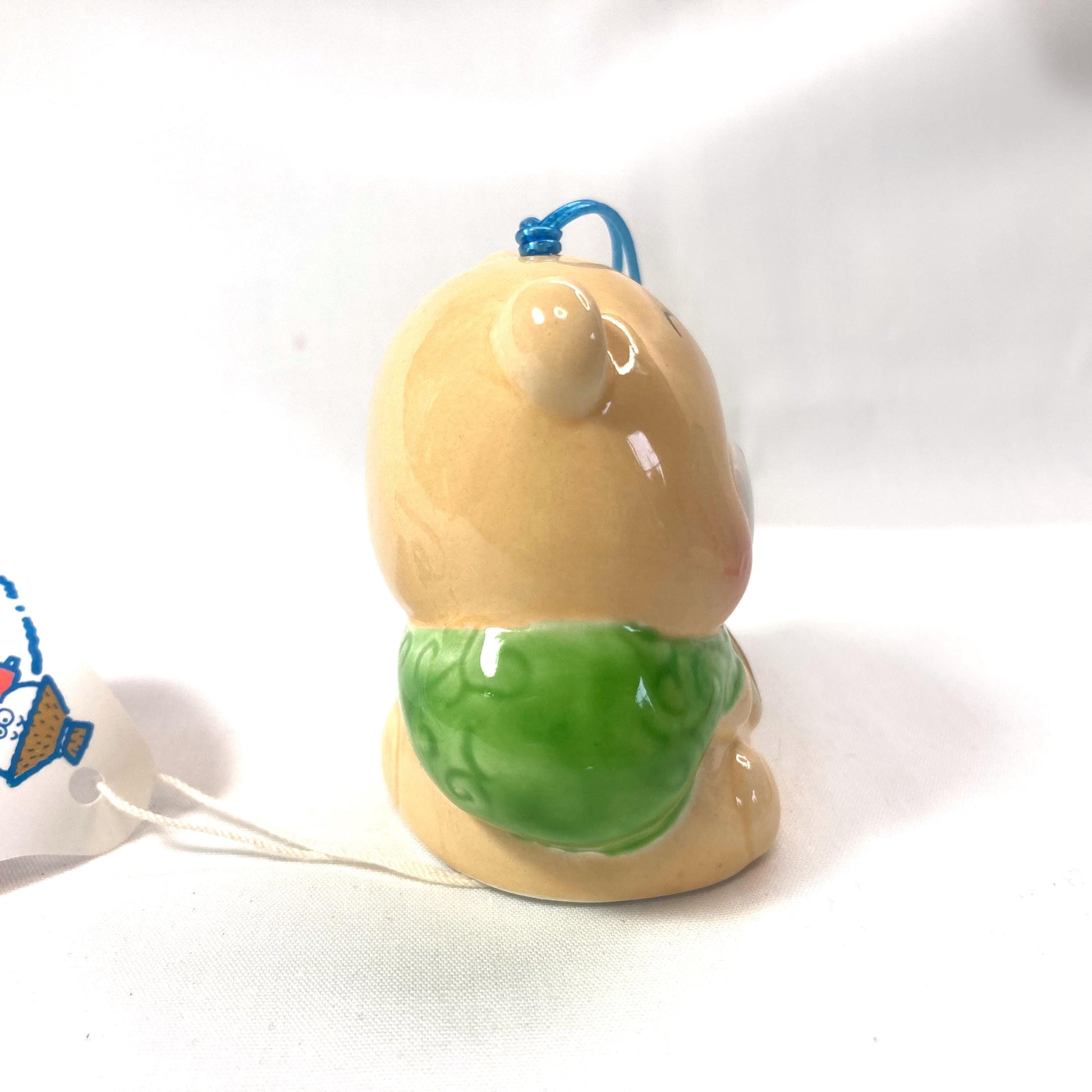 Japanese Ceramic Bear Wind Chime: 80s Comic Style Fuurin