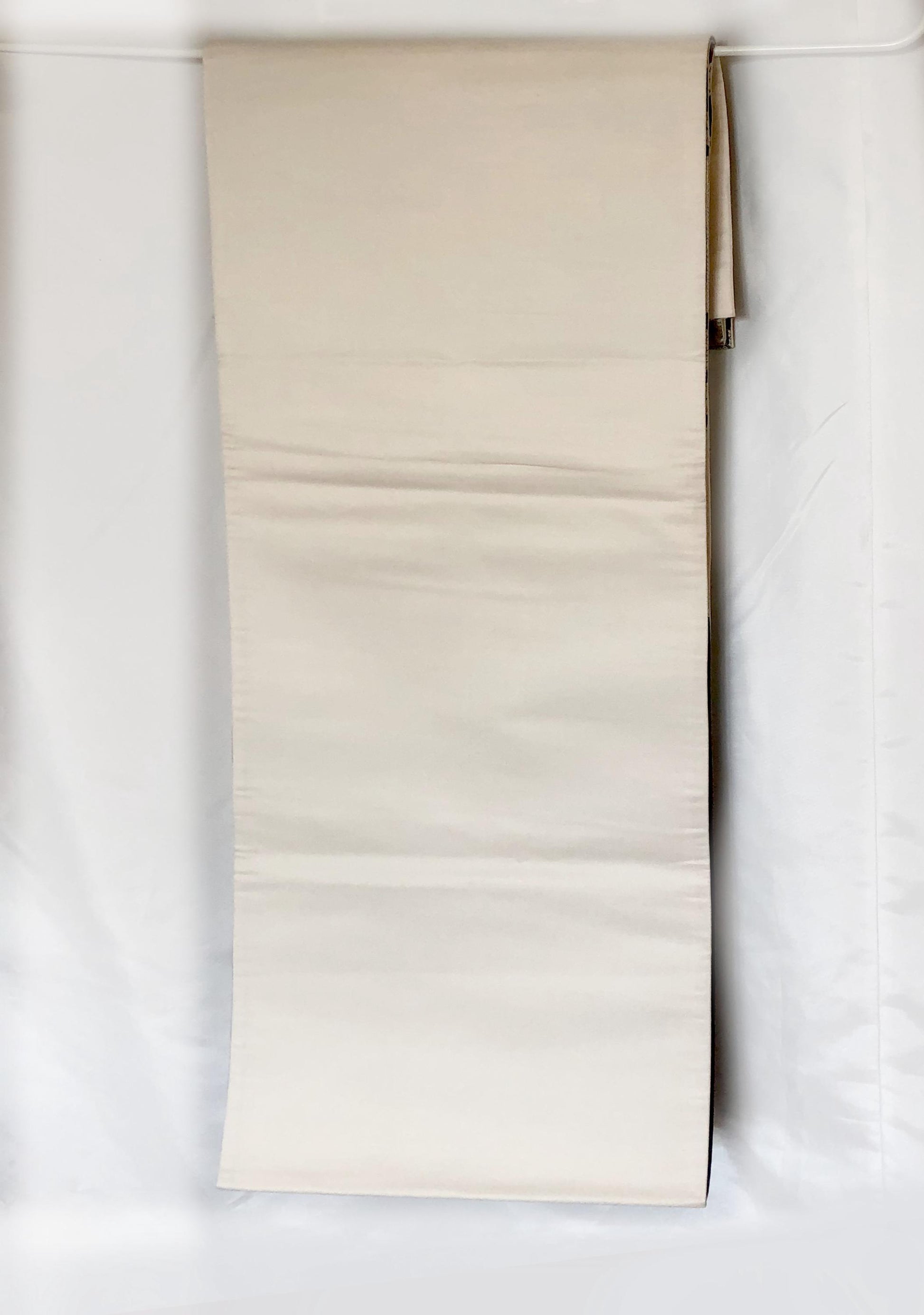 Fukuro obi - dusty pastel and silver family crests pattern