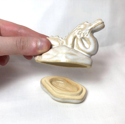 Miniature incense dish / trinket box - Japanese dragon