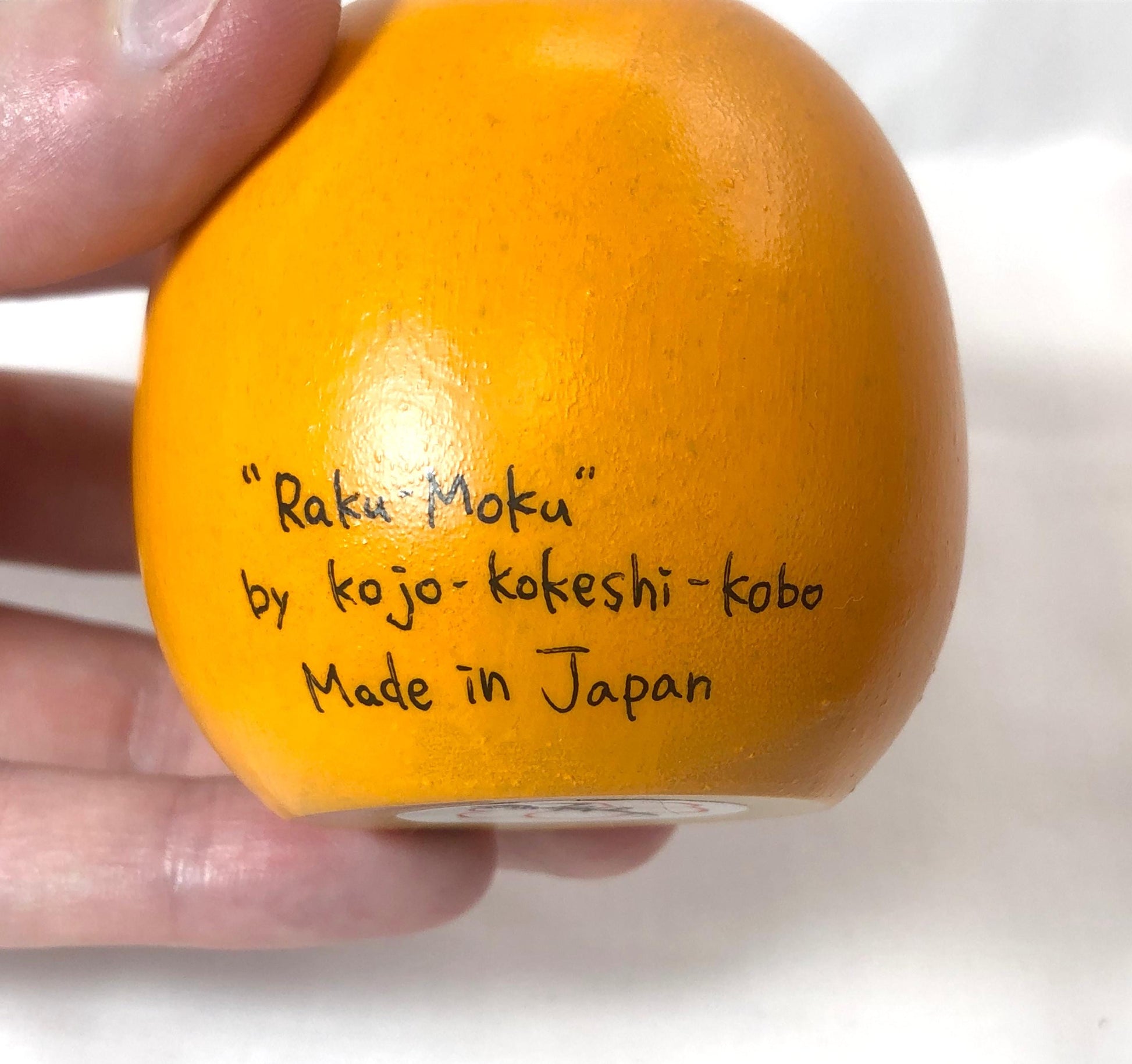 Traditional Japanese wooden doll set - tomato and orange