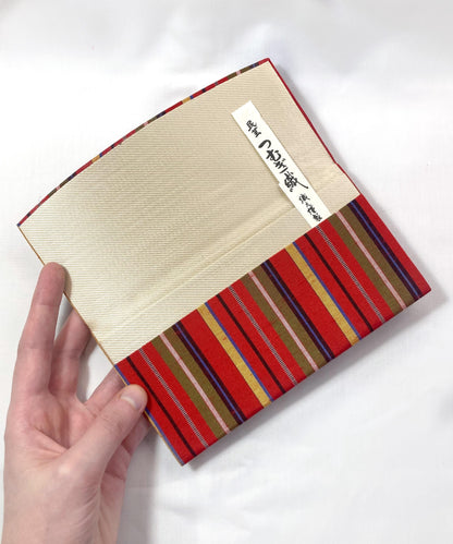 Vintage Japanese slim wallet set - striped red and teal (B grade)