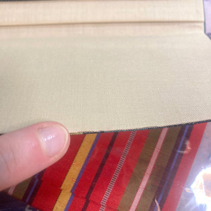 Vintage Japanese slim wallet set - striped red and teal (B grade)