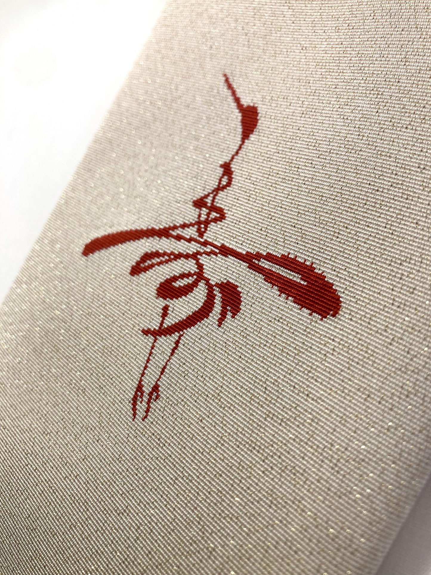 Traditional Japanese accessory - envelope or document file fukusa - glittery gold with a crane motif