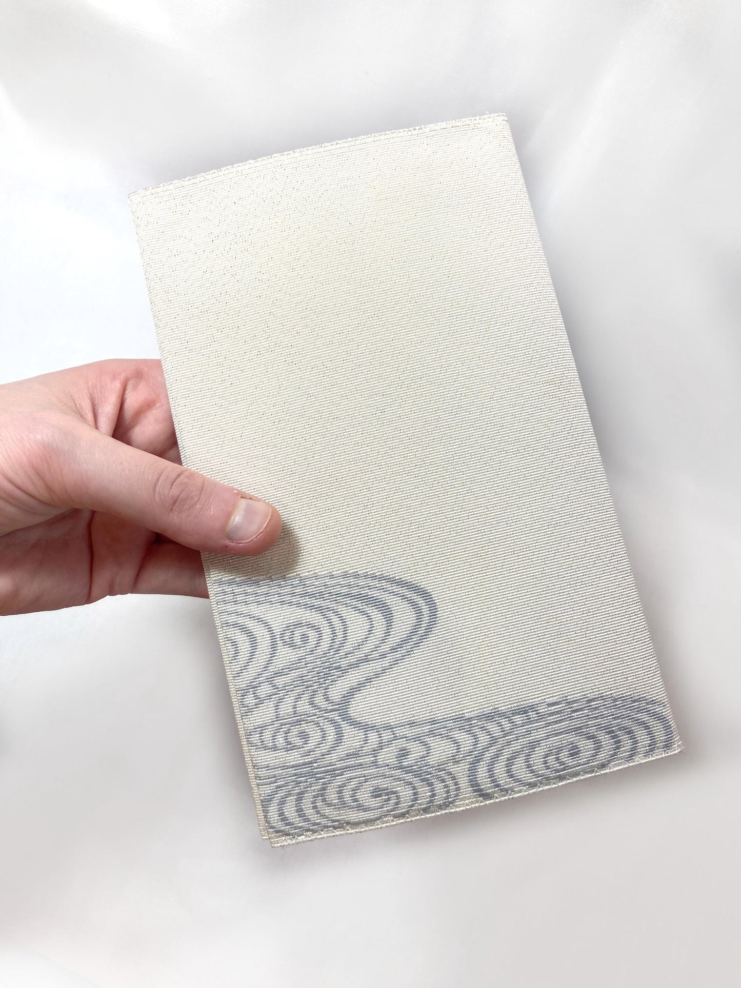 Traditional Japanese accessory - envelope or document file fukusa - glittery silver water swirls pattern