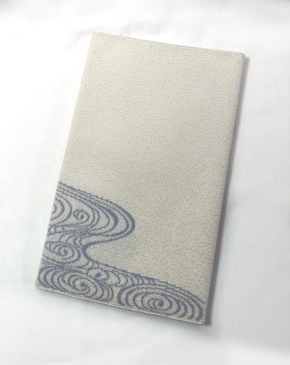 Traditional Japanese accessory - envelope or document file fukusa - glittery silver water swirls pattern