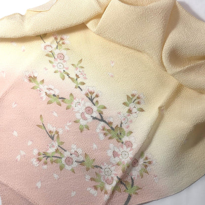 Japanese silk furoshiki - sakura flowers - small size