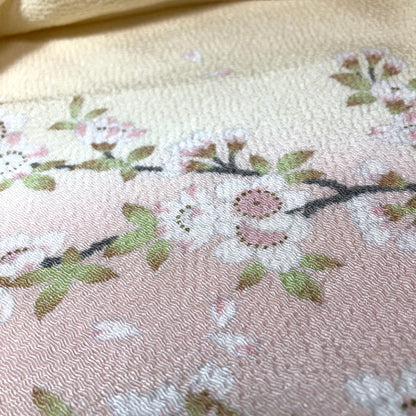 Japanese silk furoshiki - sakura flowers - small size