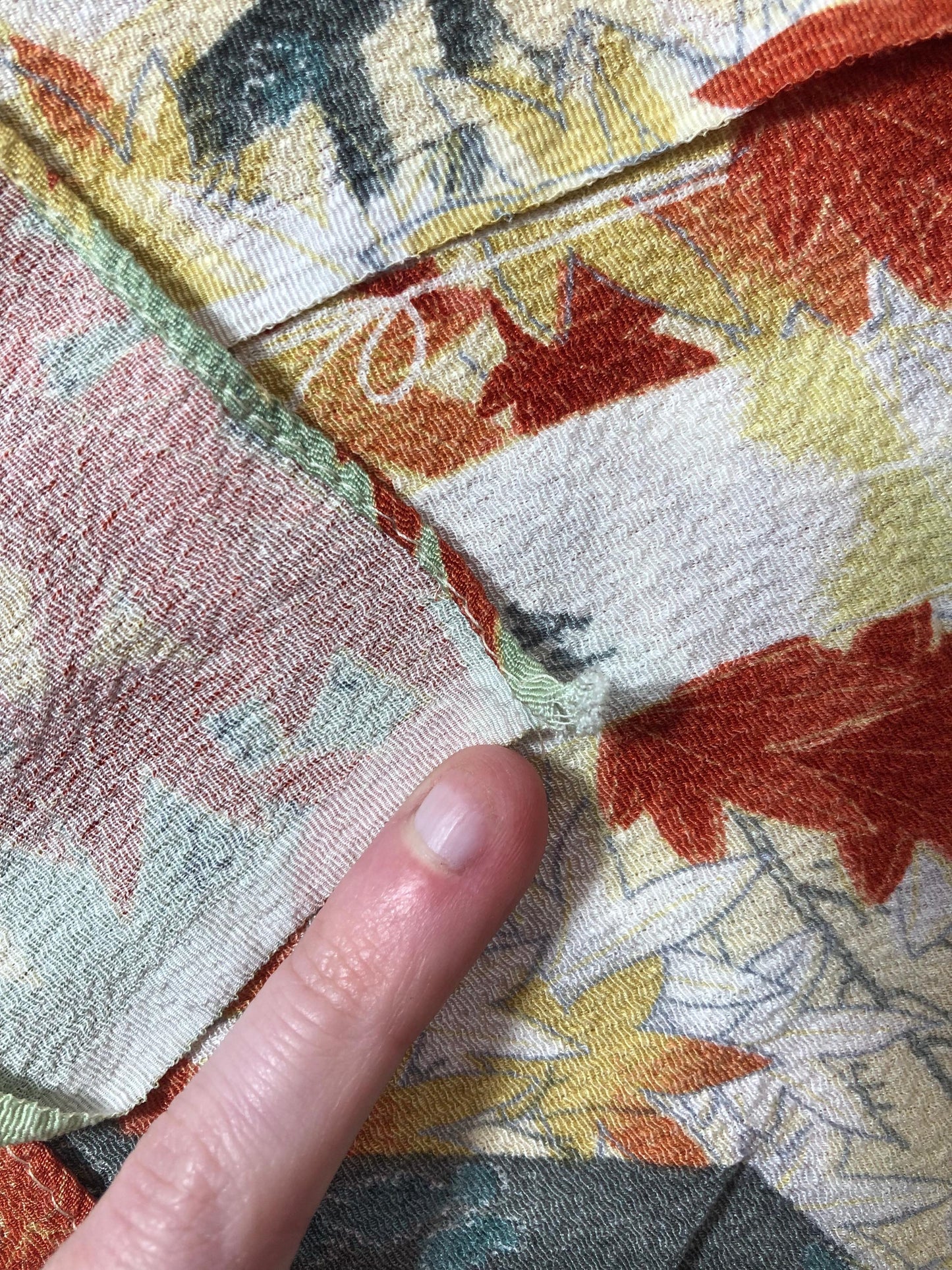 Japanese silk furoshiki - momiji leaves - big size