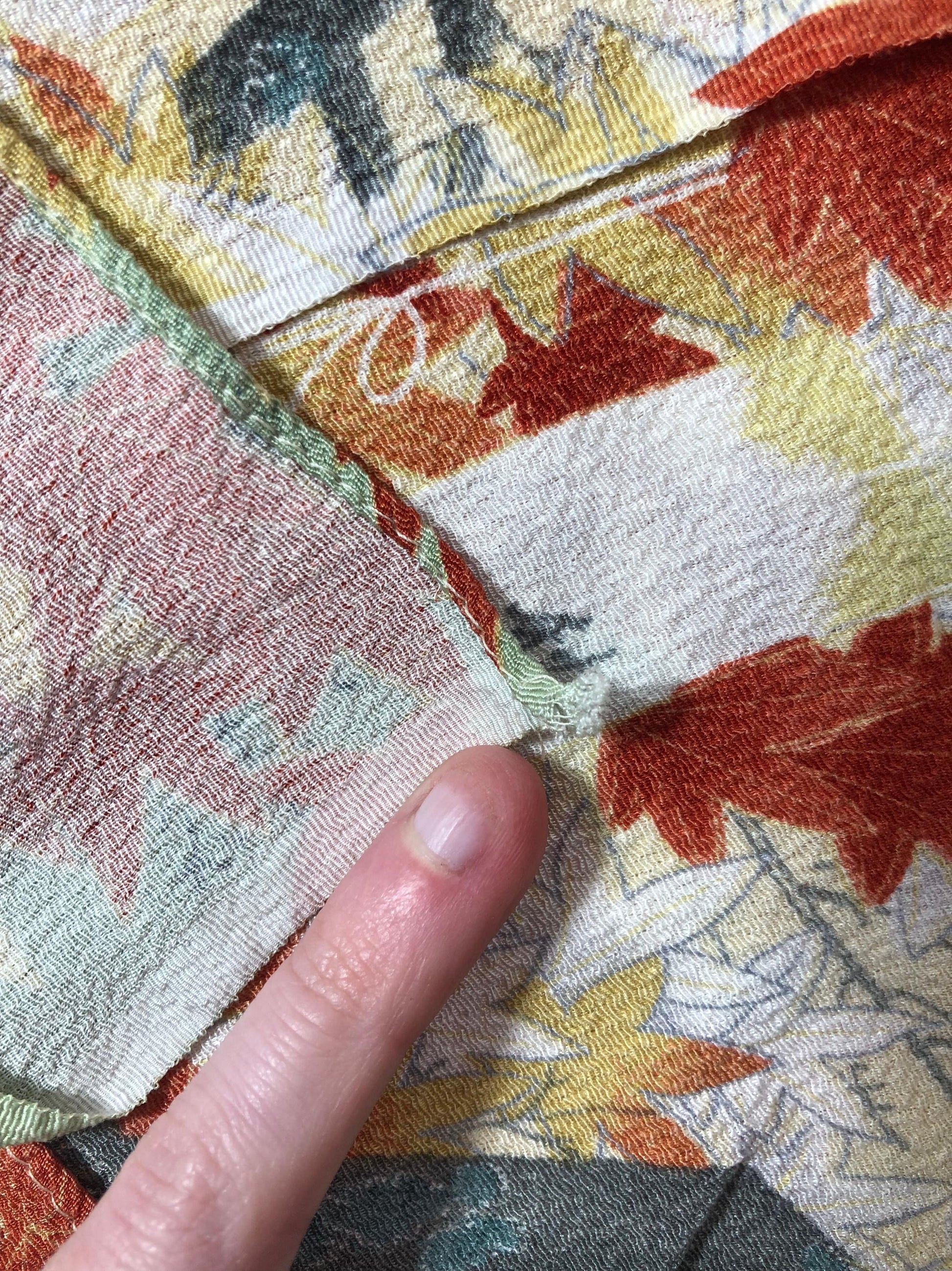 Japanese silk furoshiki - momiji leaves - big size