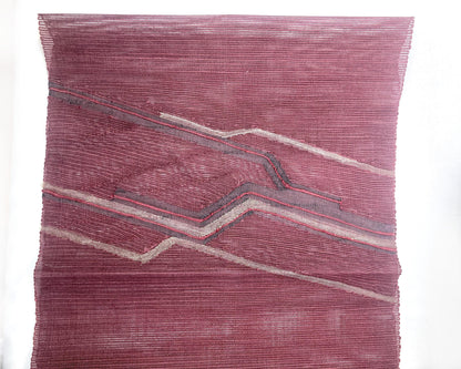 Japanese summer obi - dusty light purple with abstract silver and purple pattern