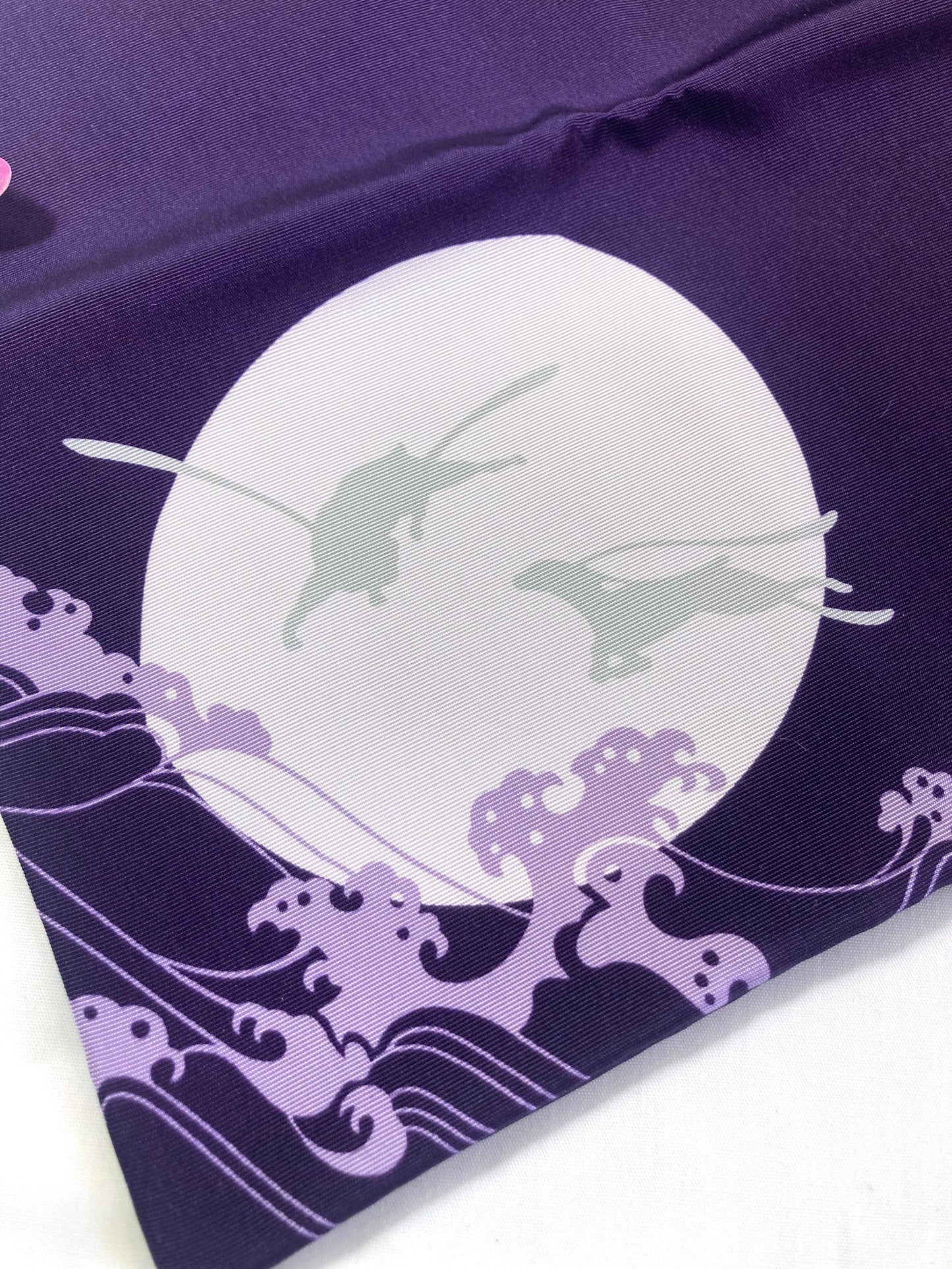 Japanese fukusa cloth - purple with bunnies and the moon