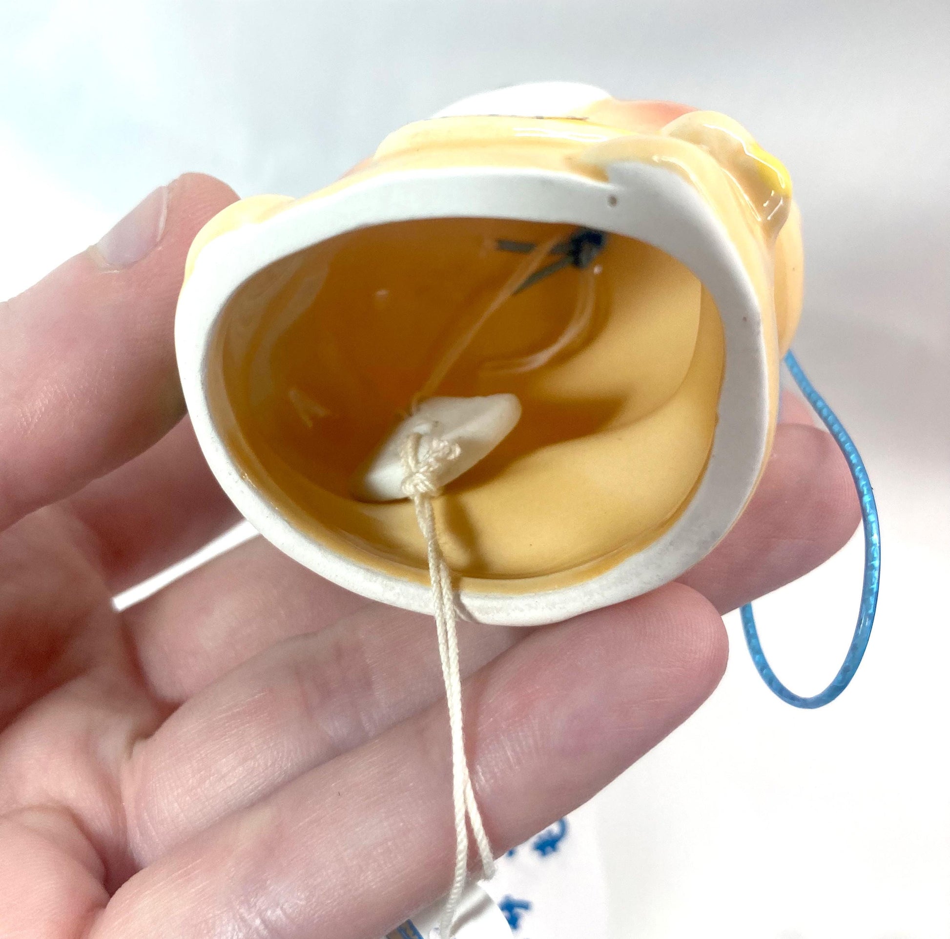 Japanese Ceramic Bear Wind Chime: 80s Comic Style Fuurin