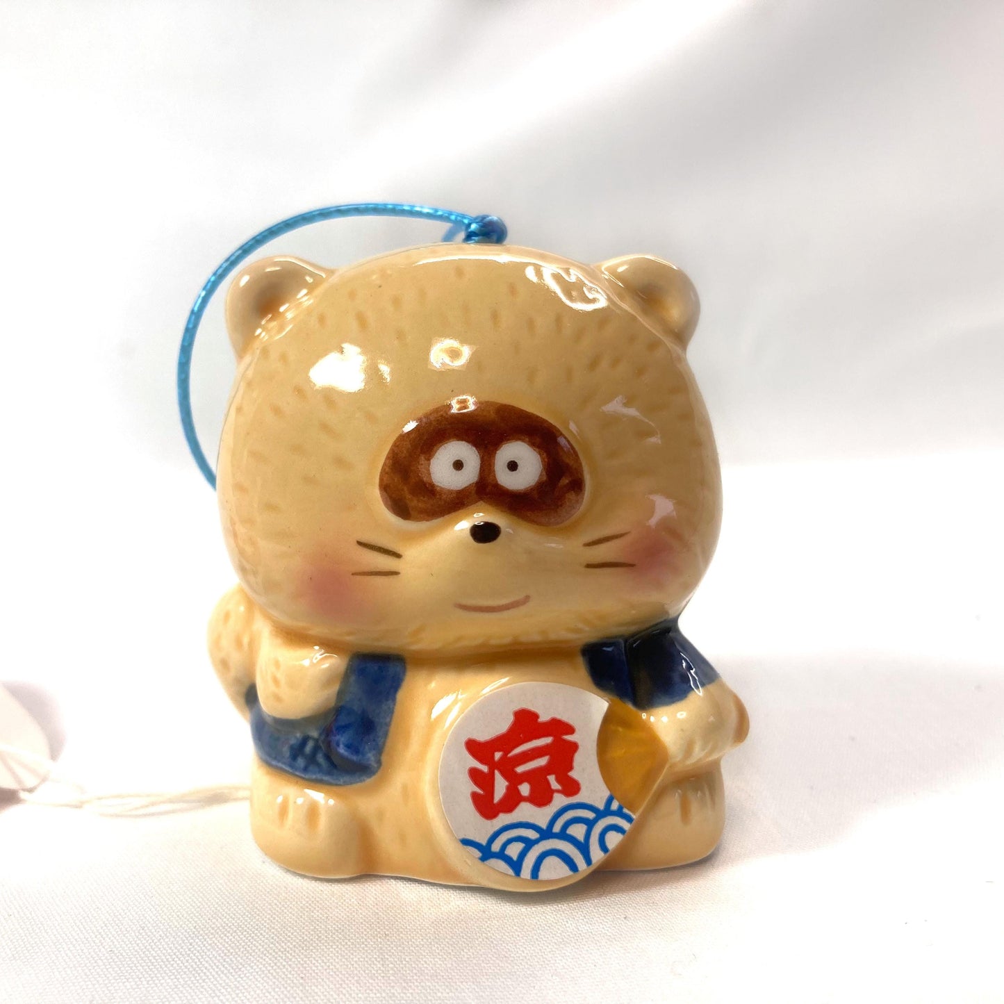 Tanuki Wind Chime: Japanese Ceramic Fuurin with Festival Paper