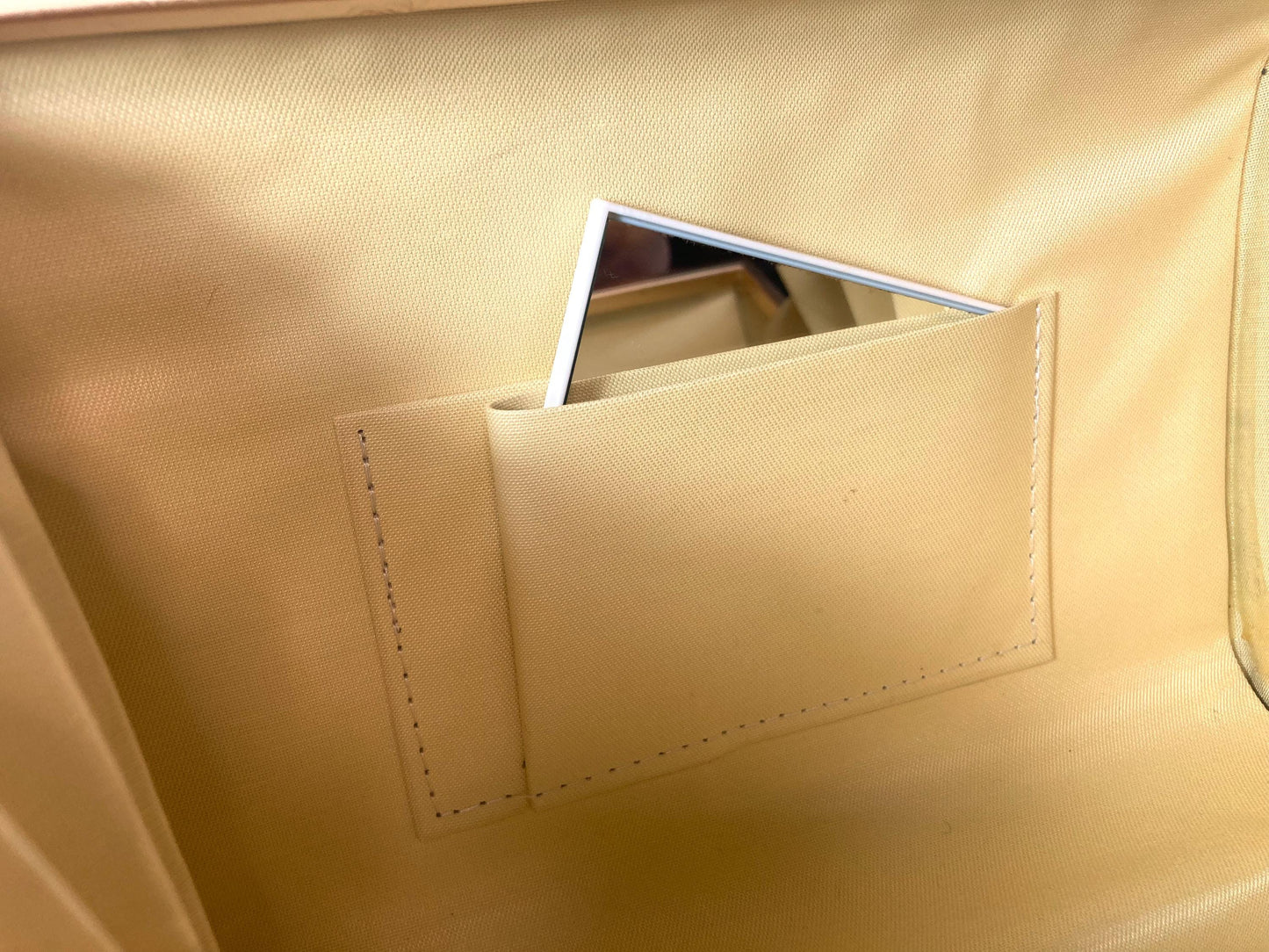 Vintage kimono handbag - metallic golden green and orange with delicate floral motif