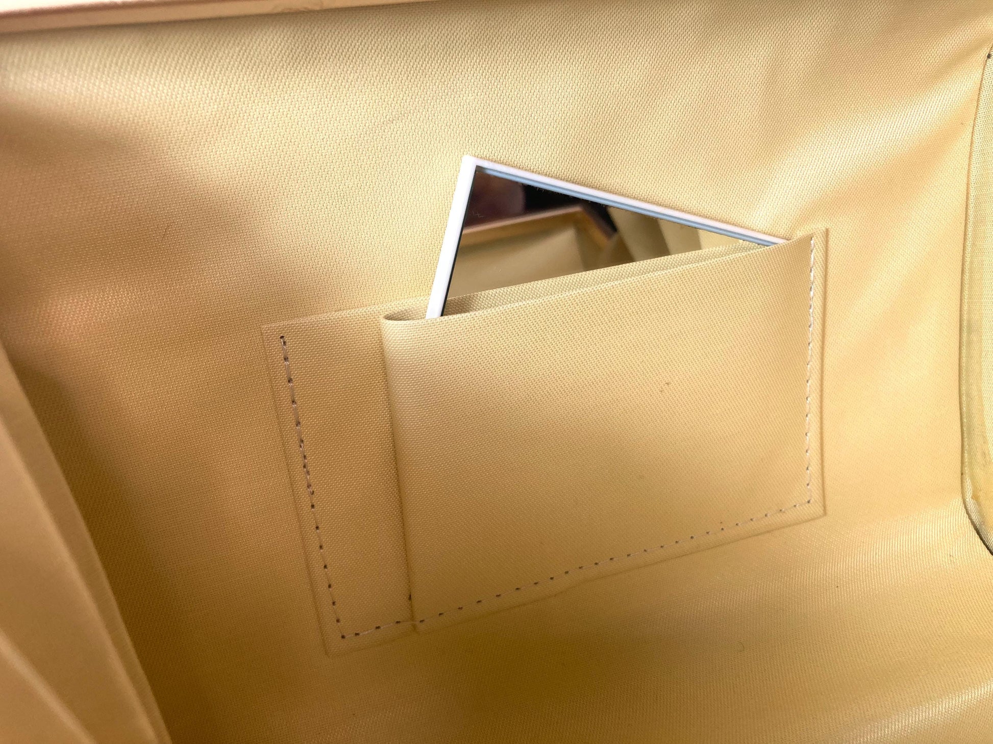 Vintage kimono handbag - metallic golden green and orange with delicate floral motif