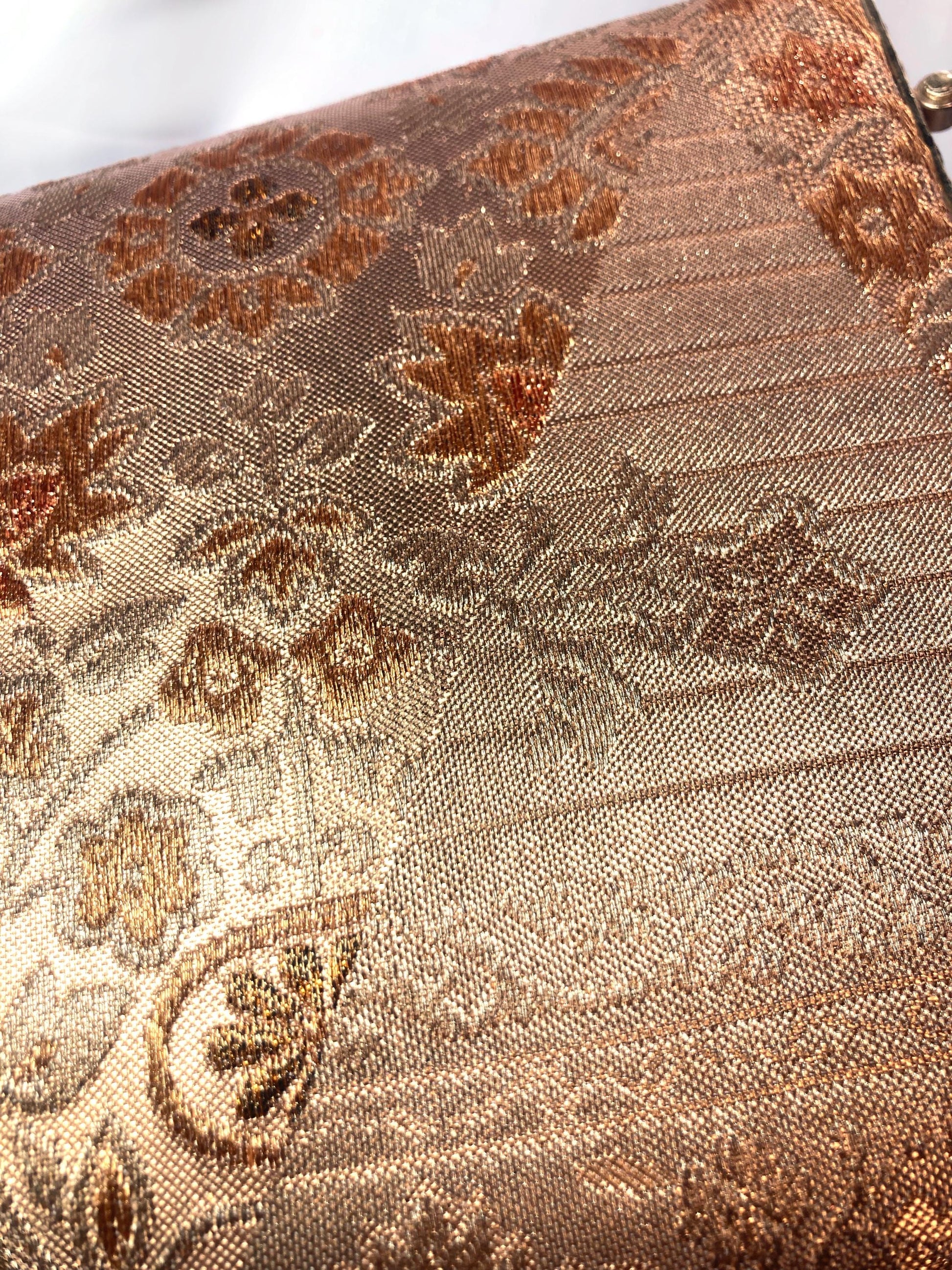 Vintage kimono handbag - metallic golden tapestry