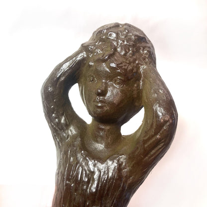 Japanese metal cast female bust - "Yorokobi" by Ueki Chikara