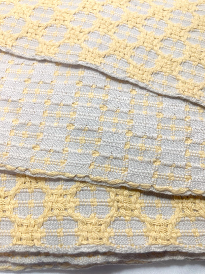 Casual Japanese hanhaba obi - light beige and yellow mesh pattern