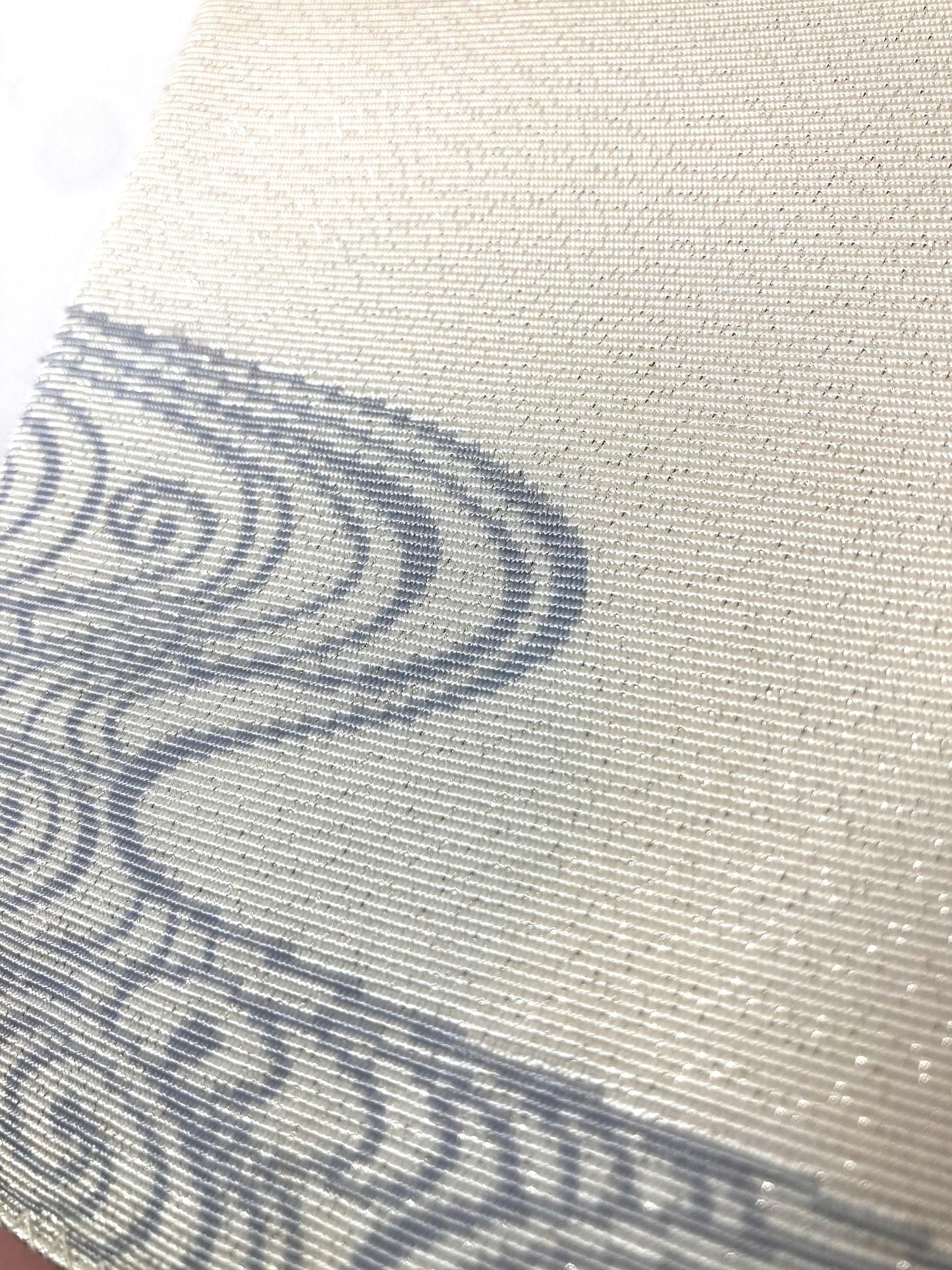 Traditional Japanese accessory - envelope or document file fukusa - glittery silver water swirls pattern