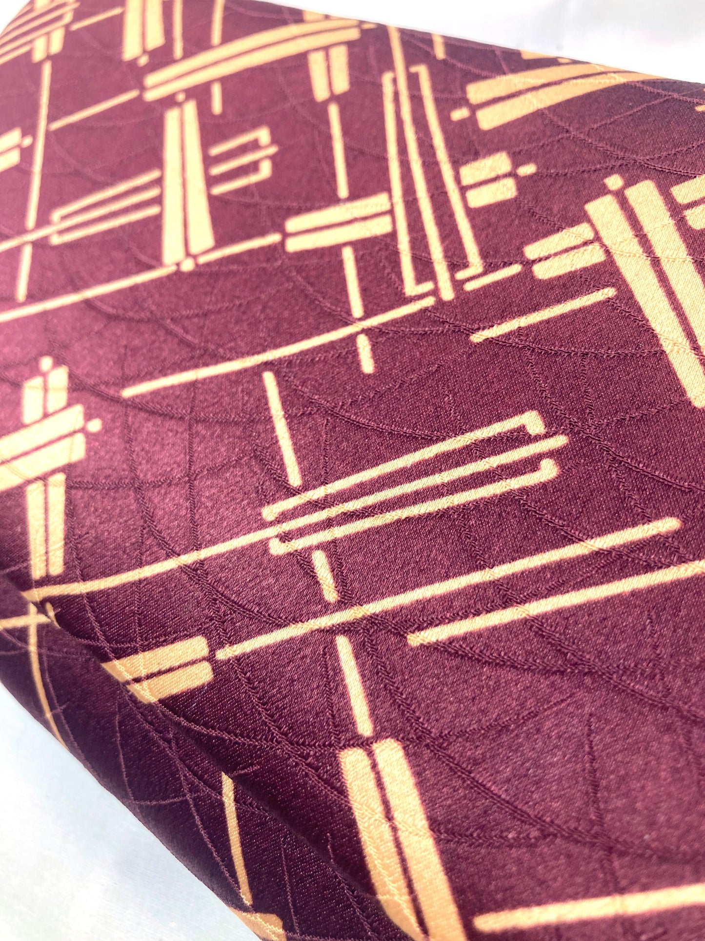 Vintage kimono clutch handbag - deep purple with hand fan pattern