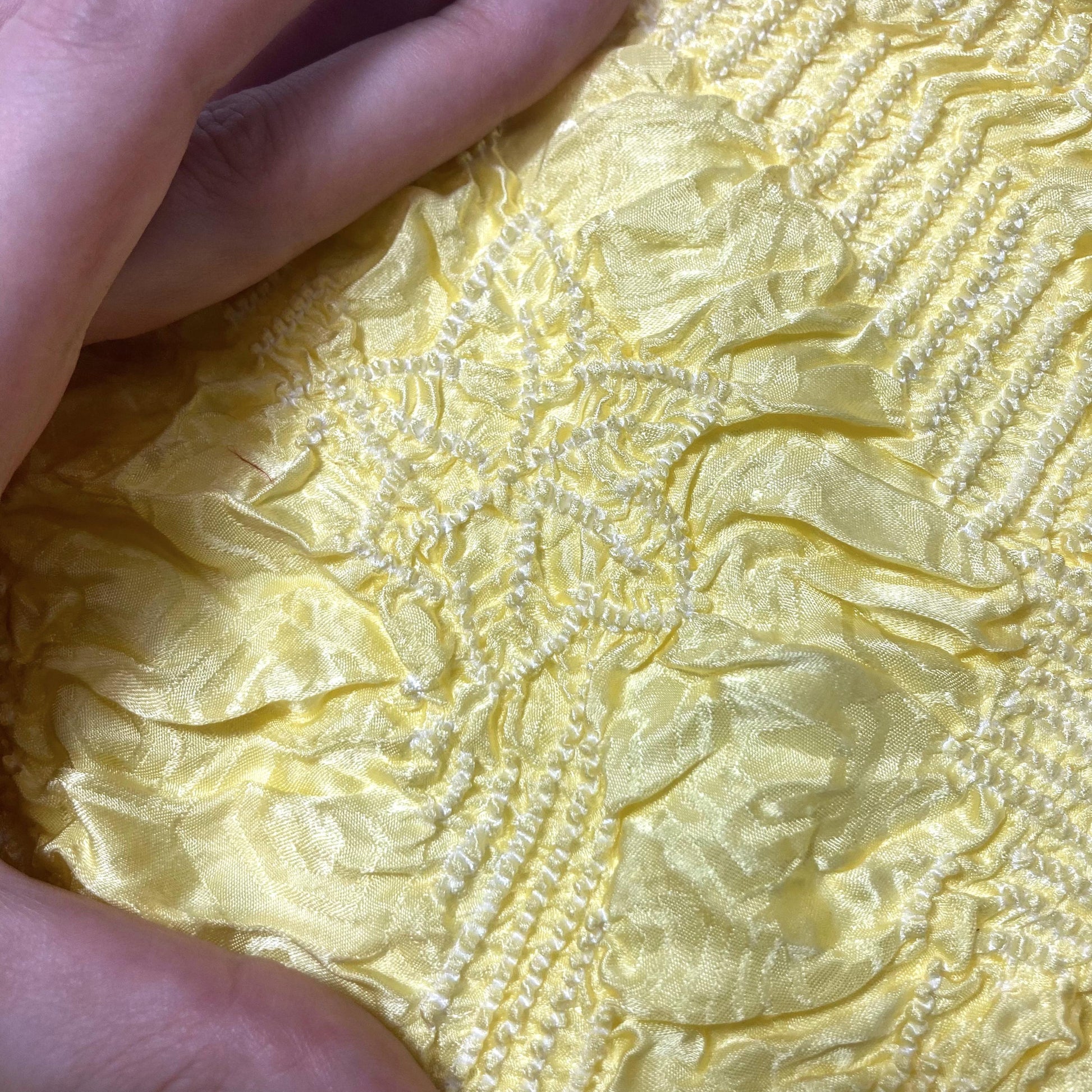 Vintage kimono accessories set - light yellow obiage and colorful mix obijime