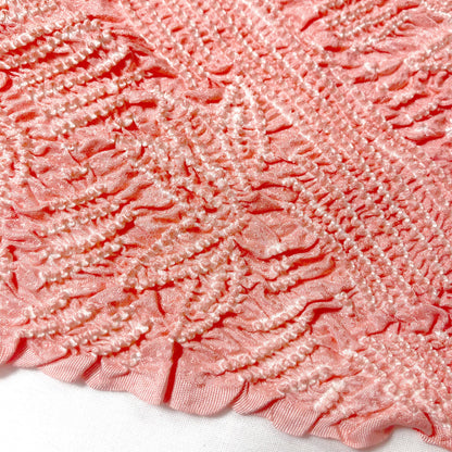 Vintage kimono accessories set - salmon pink obiage and pink-blue obijime