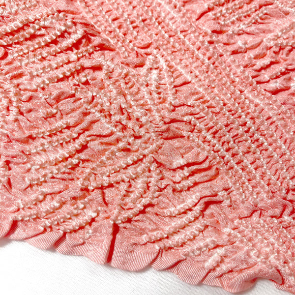 Vintage kimono accessories set - salmon pink obiage and pink-blue obijime