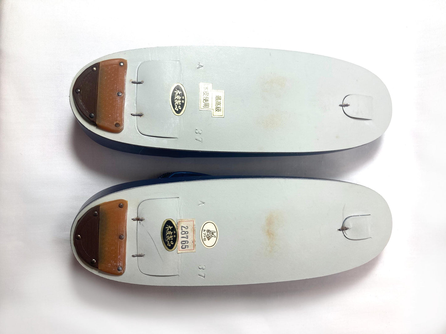 Unique vintage Japanese zori - beaded metallic blue and purple