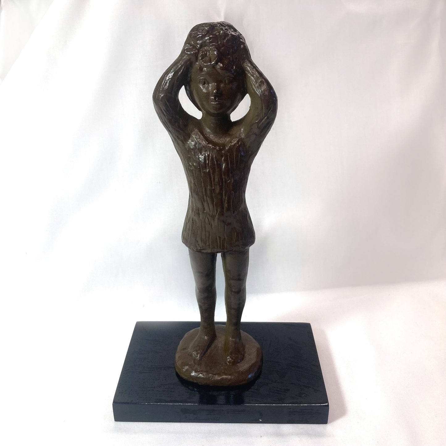 Japanese metal cast female bust - "Yorokobi" by Ueki Chikara