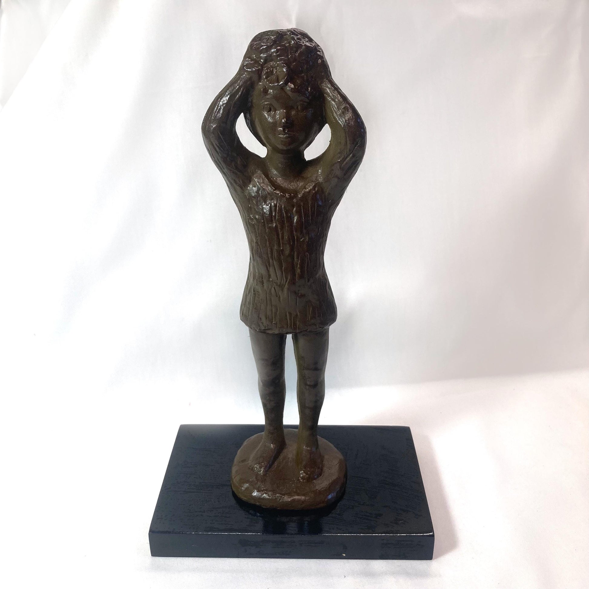 Japanese metal cast female bust - "Yorokobi" by Ueki Chikara