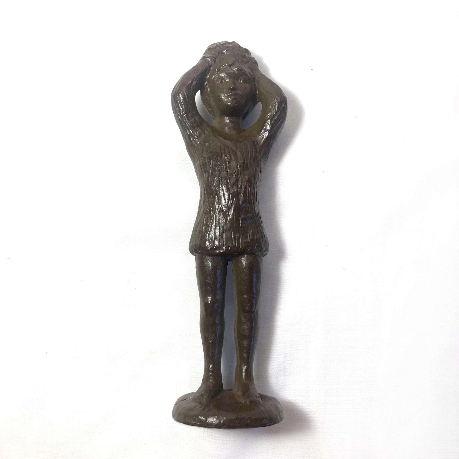 Japanese metal cast female bust - "Yorokobi" by Ueki Chikara