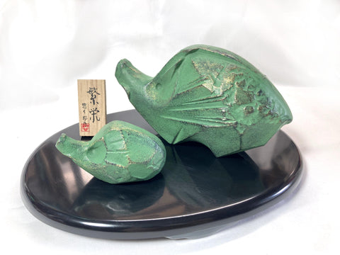 Vintage zodiac sign iron cast statuette - set of 2 boars