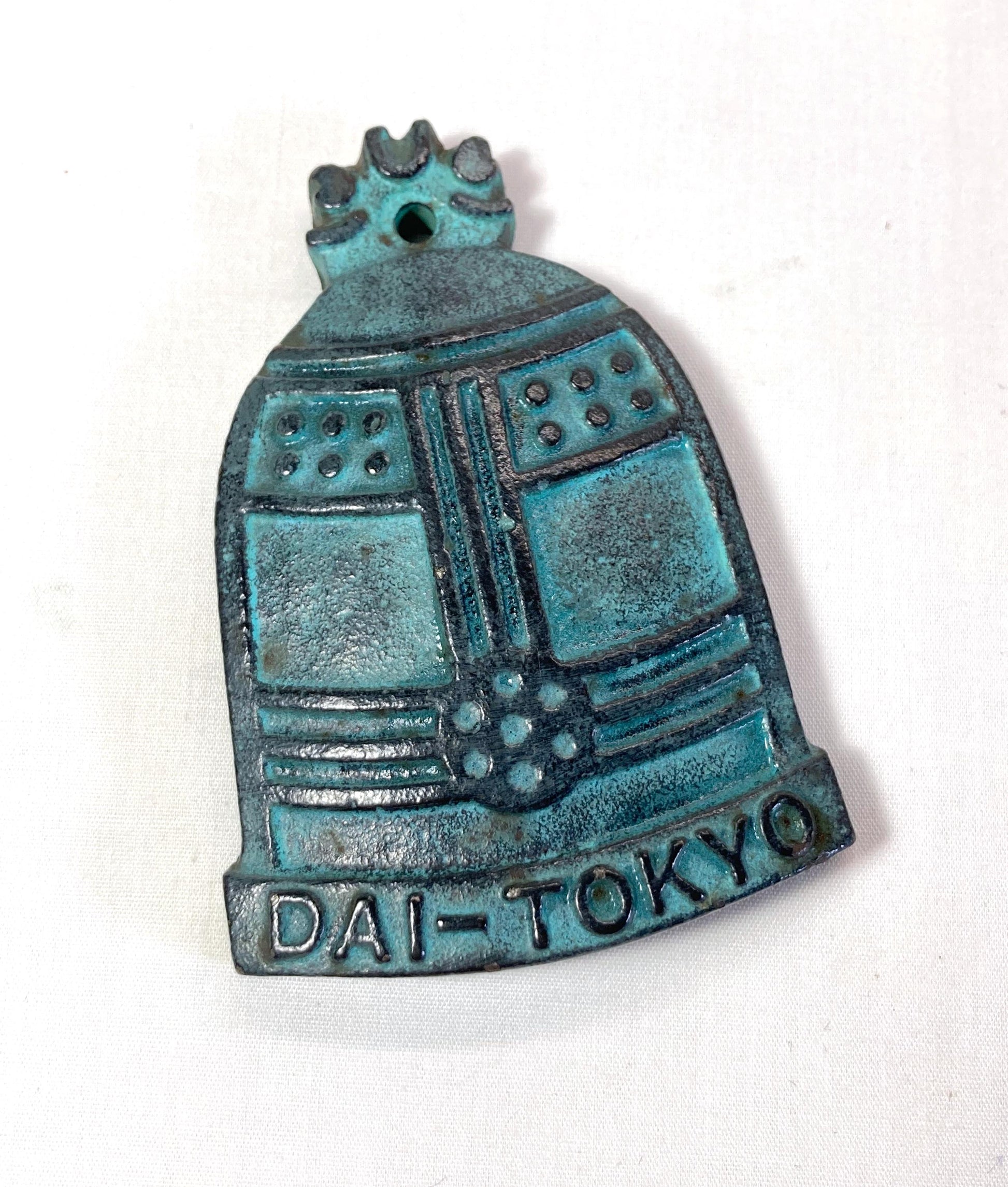 Japanese iron cast paperweight - temple bell