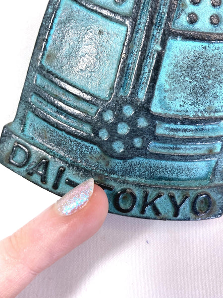 Japanese iron cast paperweight - temple bell