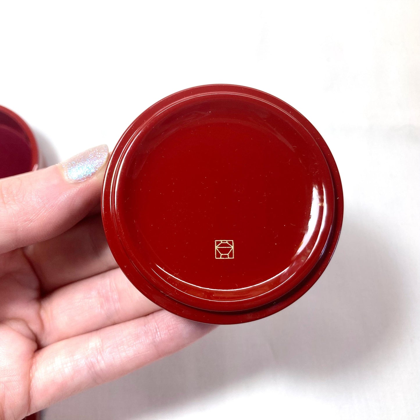 Small Japanese two-tier box - red with auspicious animals