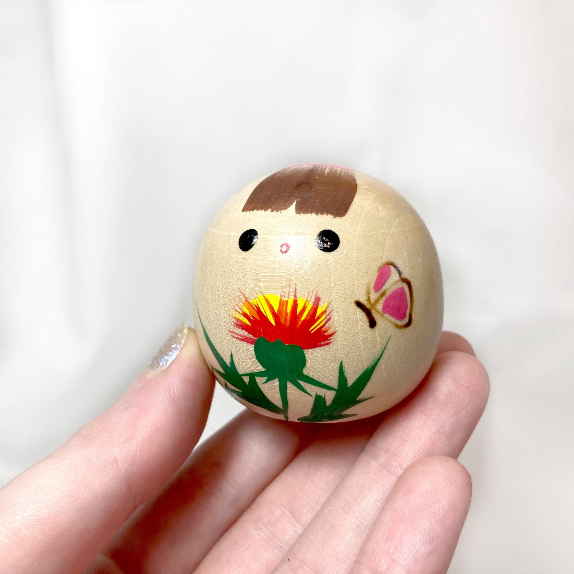 Traditional Japanese wooden doll set - safflower girls