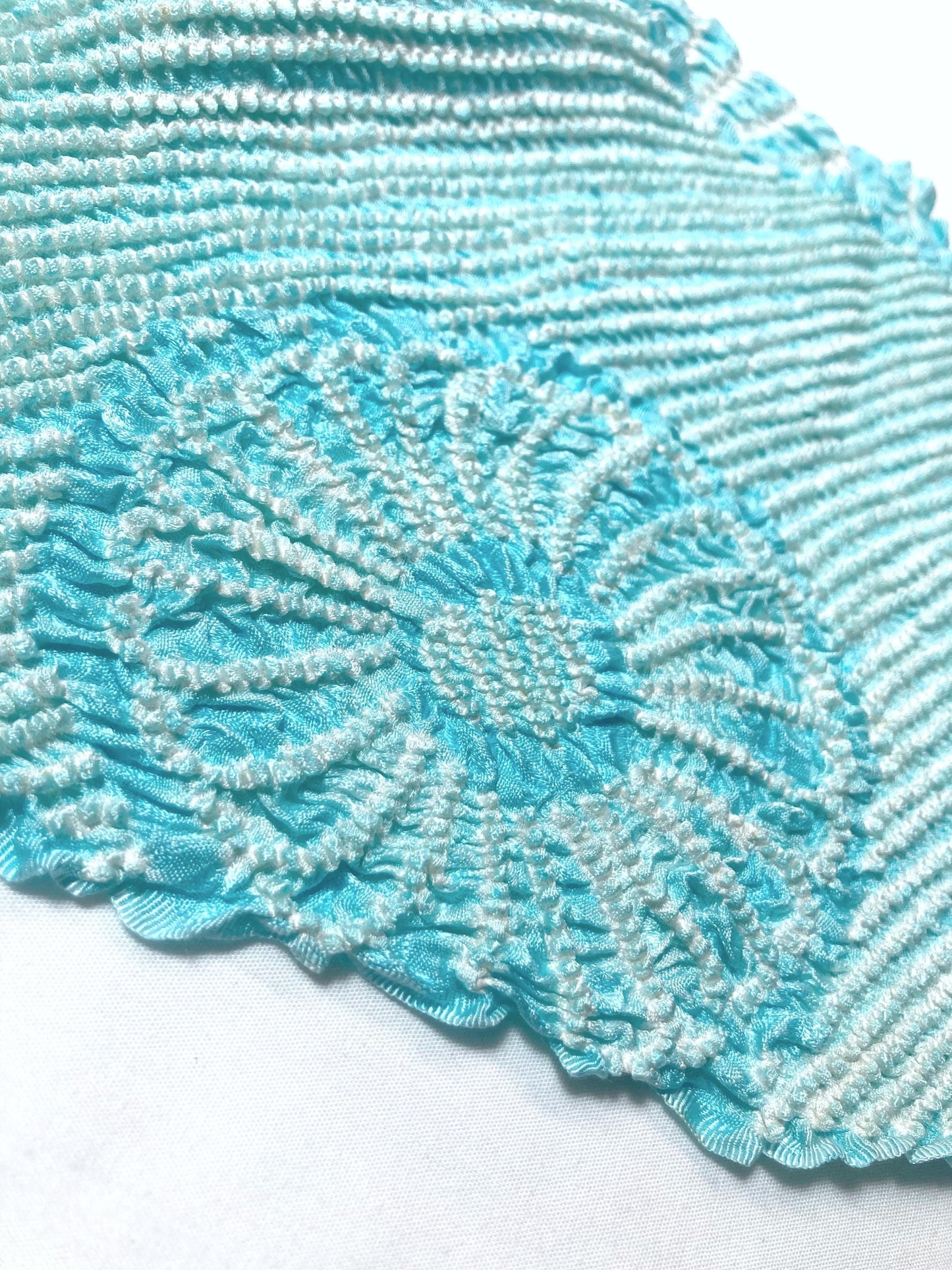 Vintage kimono accessories set - light blue obiage and dusty pink obijime