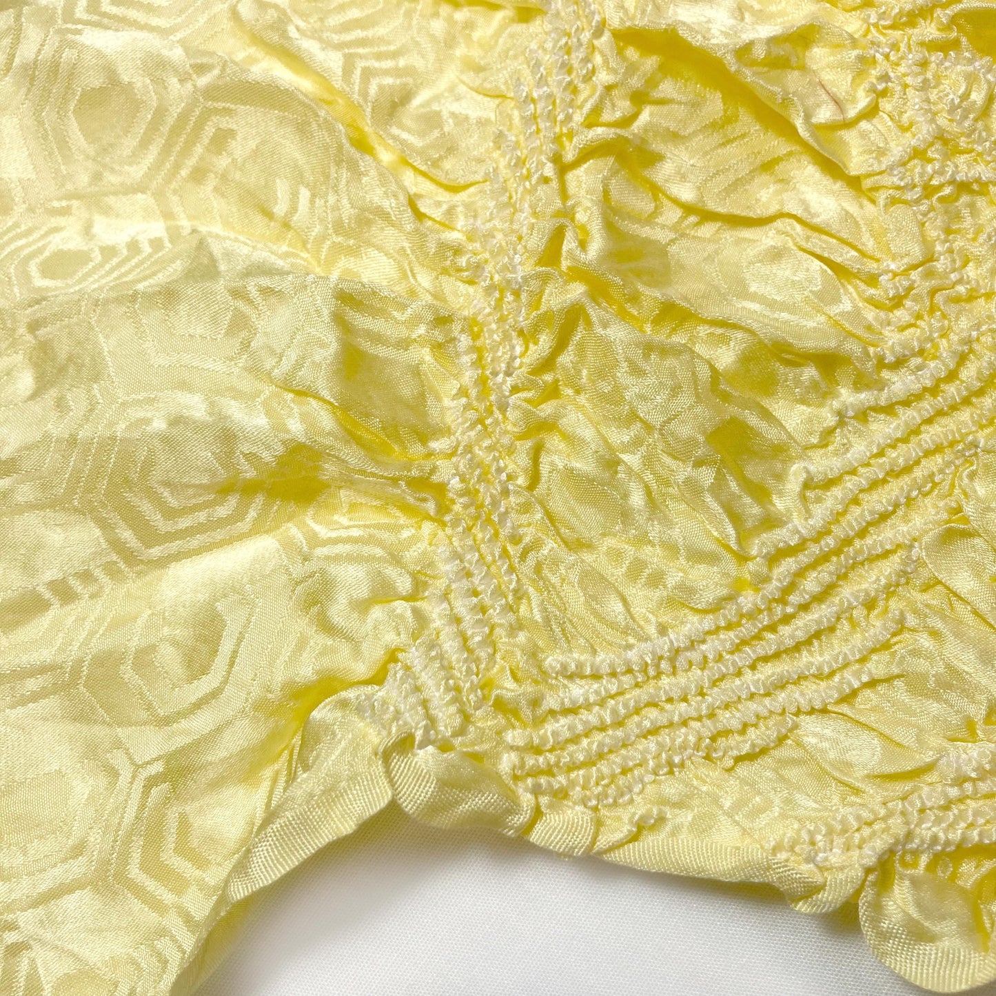 Vintage kimono accessories set - light yellow obiage and colorful mix obijime