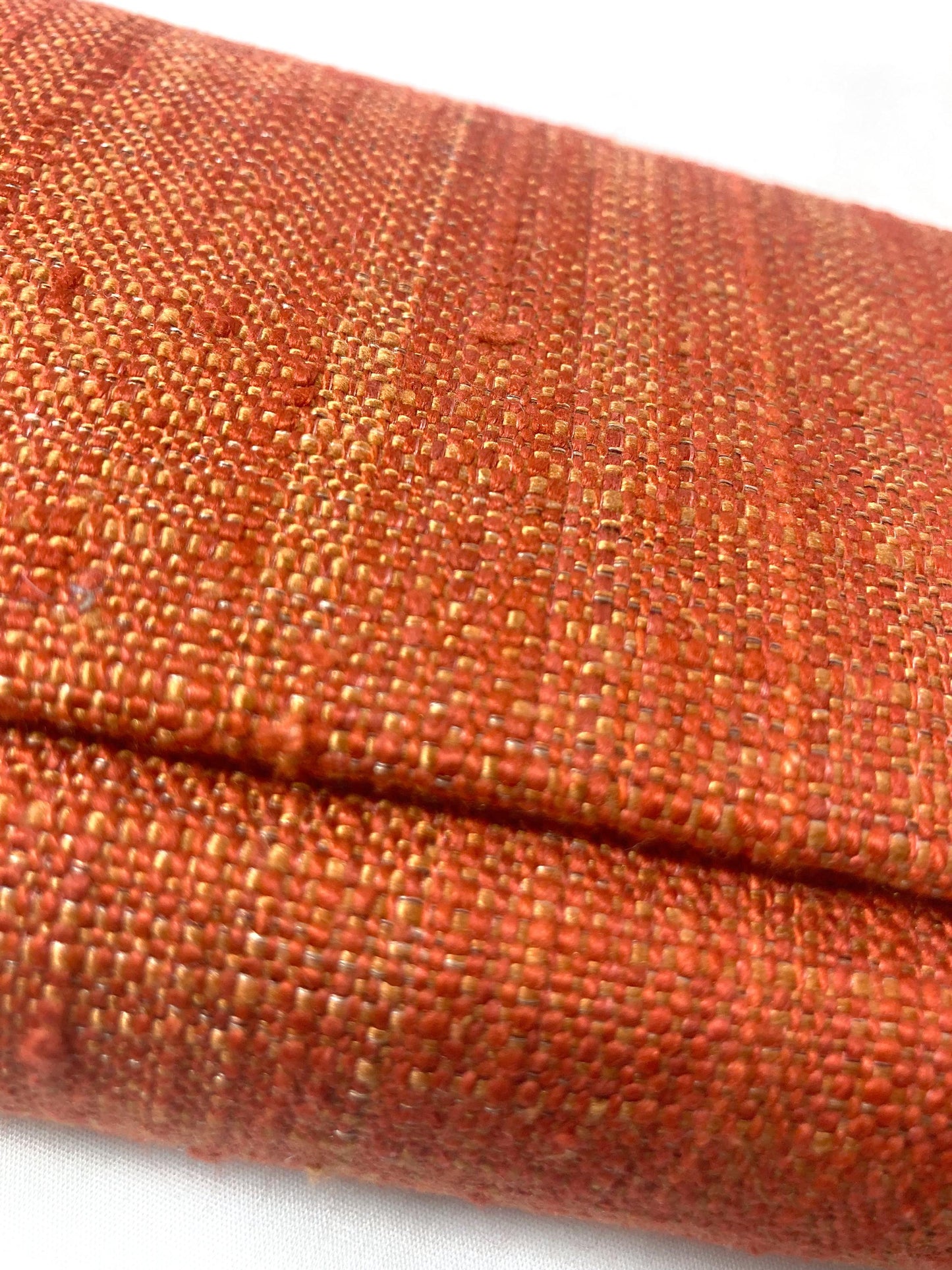 Vintage kimono clutch handbag - simple orange red textured fabric
