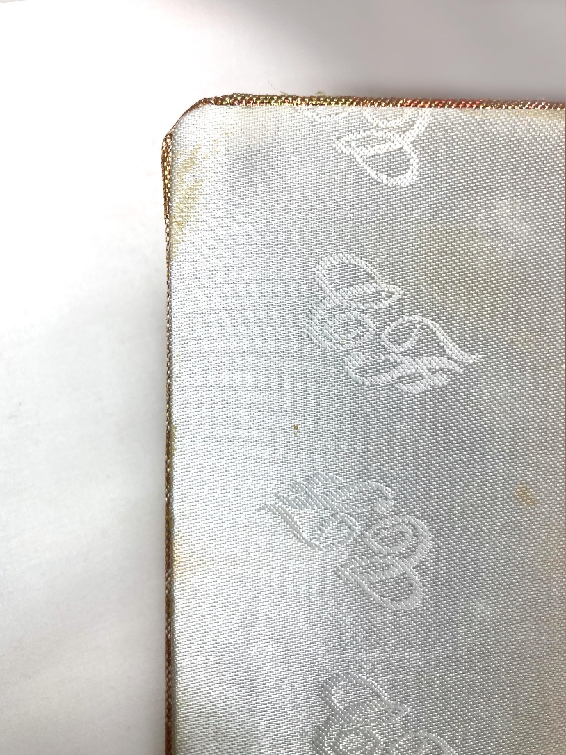 Vintage kimono two-way handbag - gold and pastel floral brocade