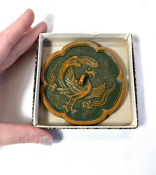 Japanese iron cast paperweight - phoenix