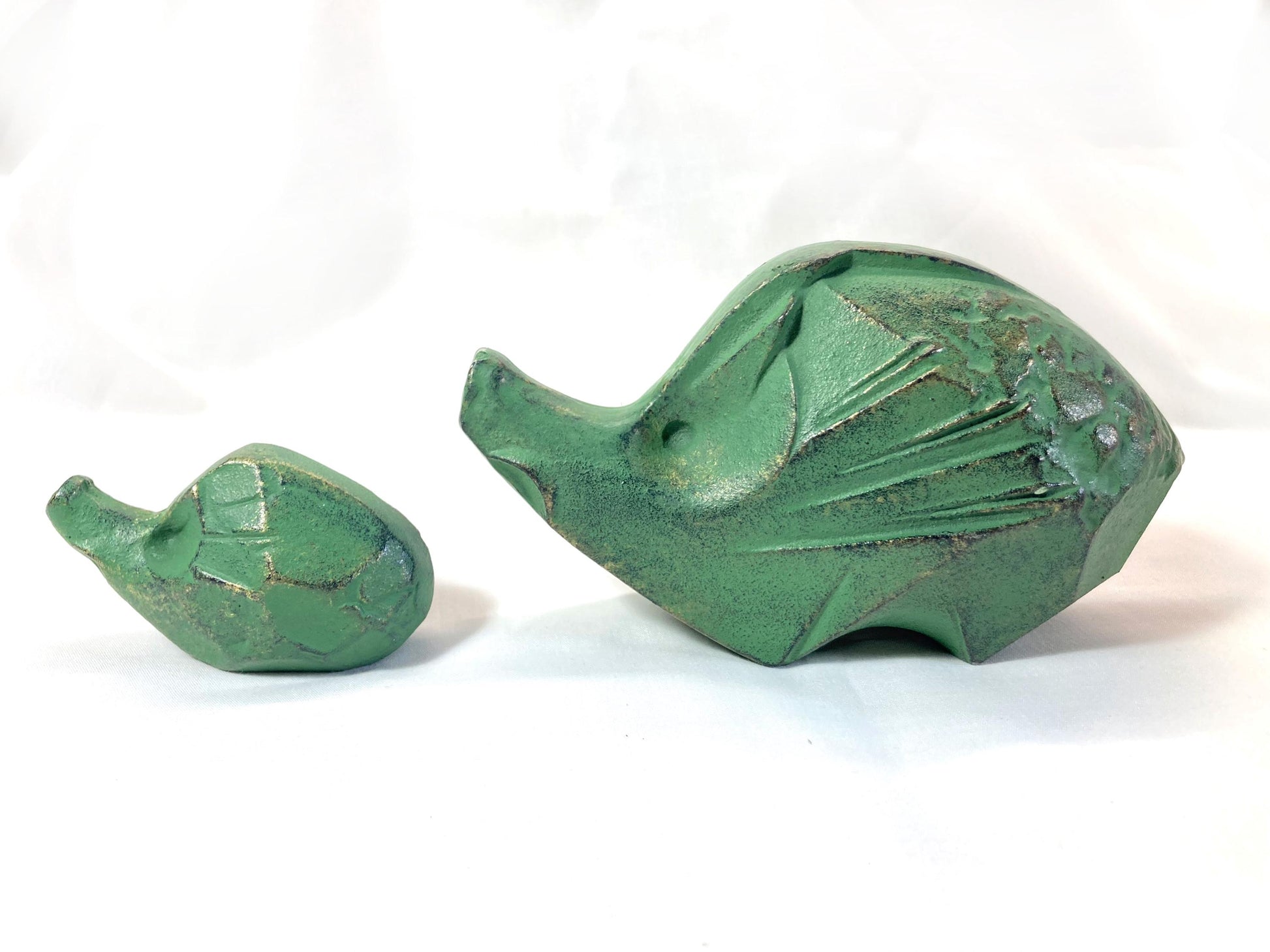 Vintage zodiac sign iron cast statuette - set of 2 boars