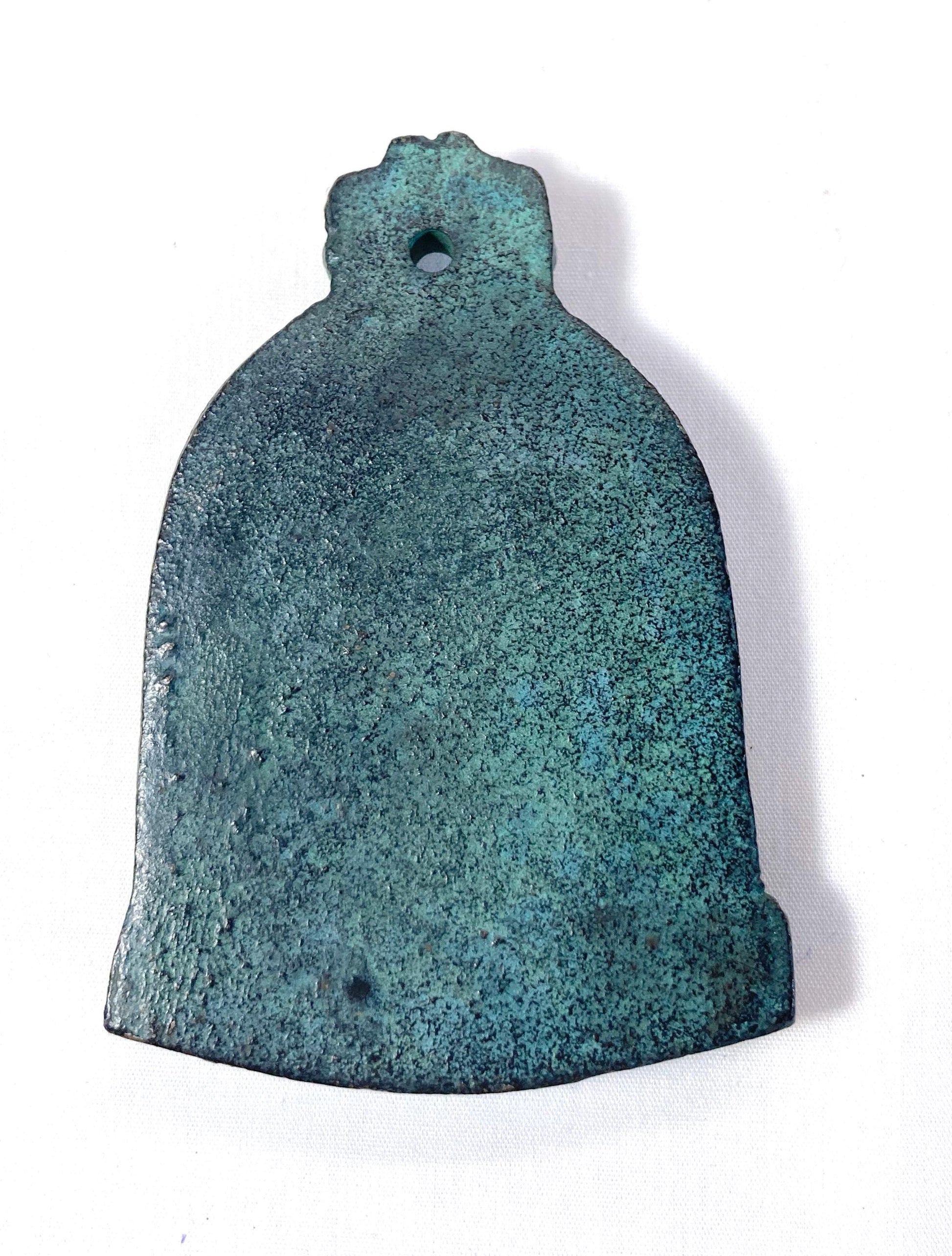Japanese iron cast paperweight - temple bell